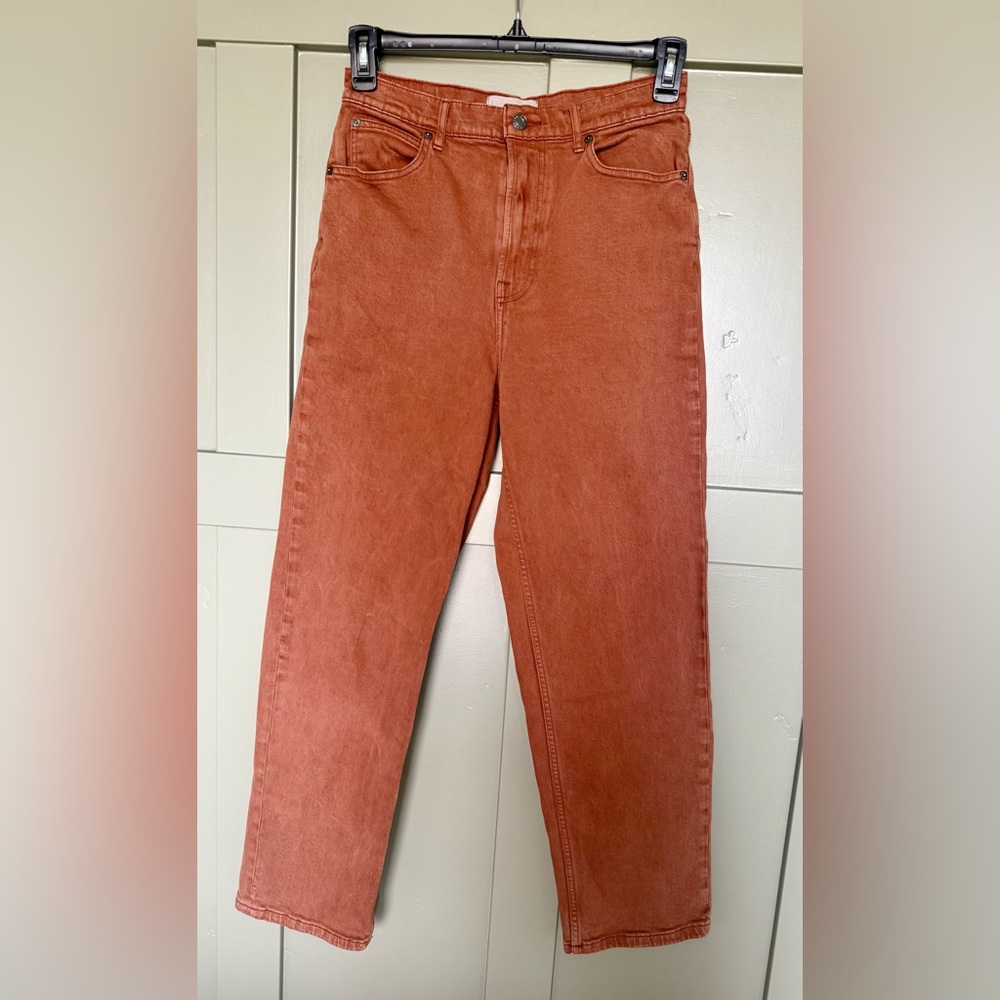 Everlane High-Rise Jeans in Rust Orange